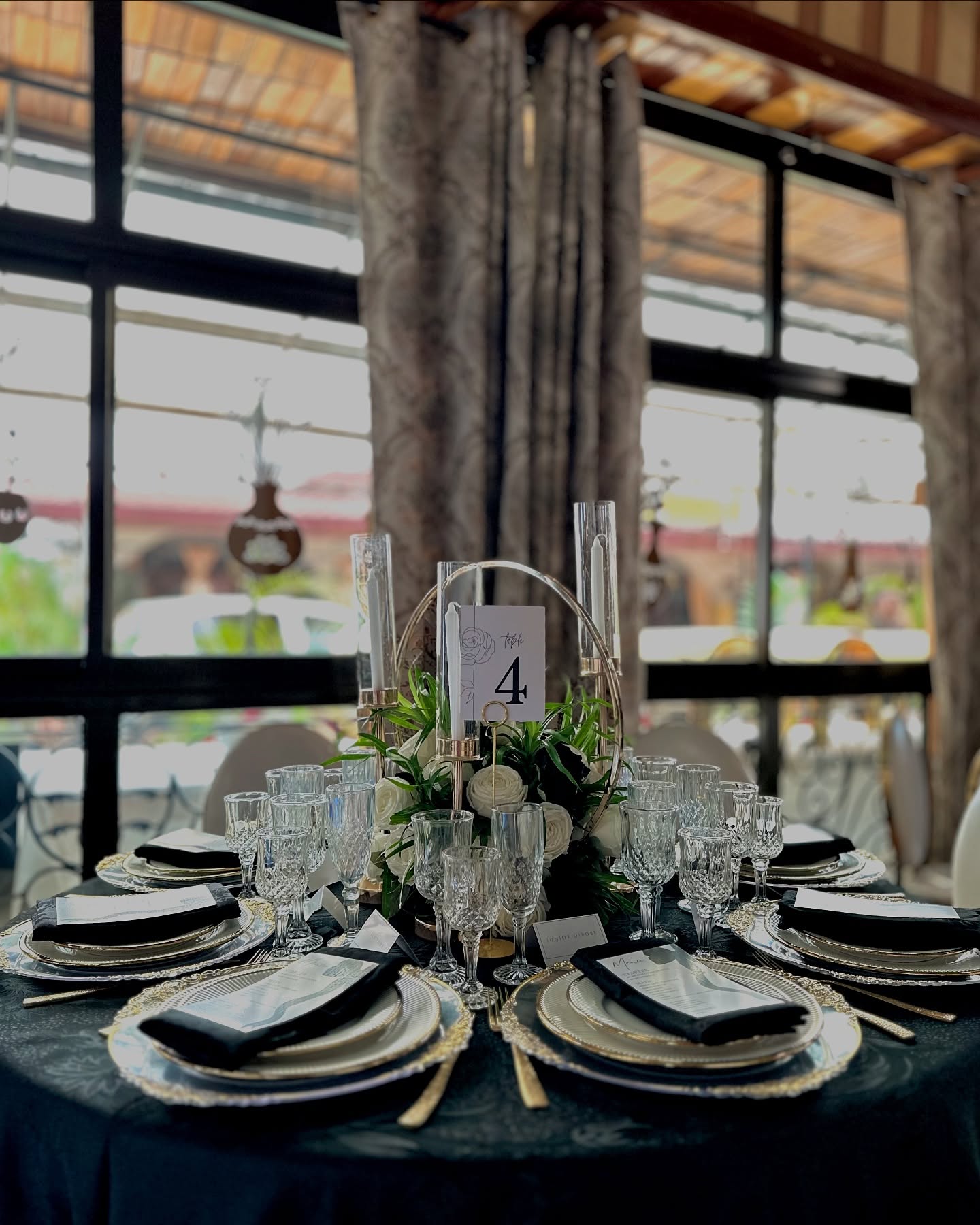 Luxury wedding reception decor from the Plan with Bisona Fombutu portfolio Yaoundé Cameroon